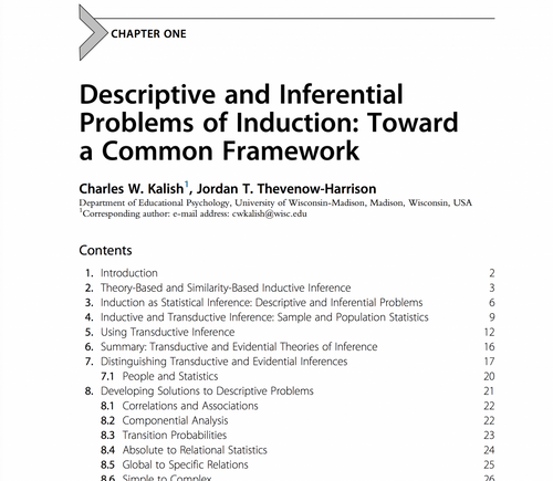 Paper: Descriptive and Inferential Problems of Induction